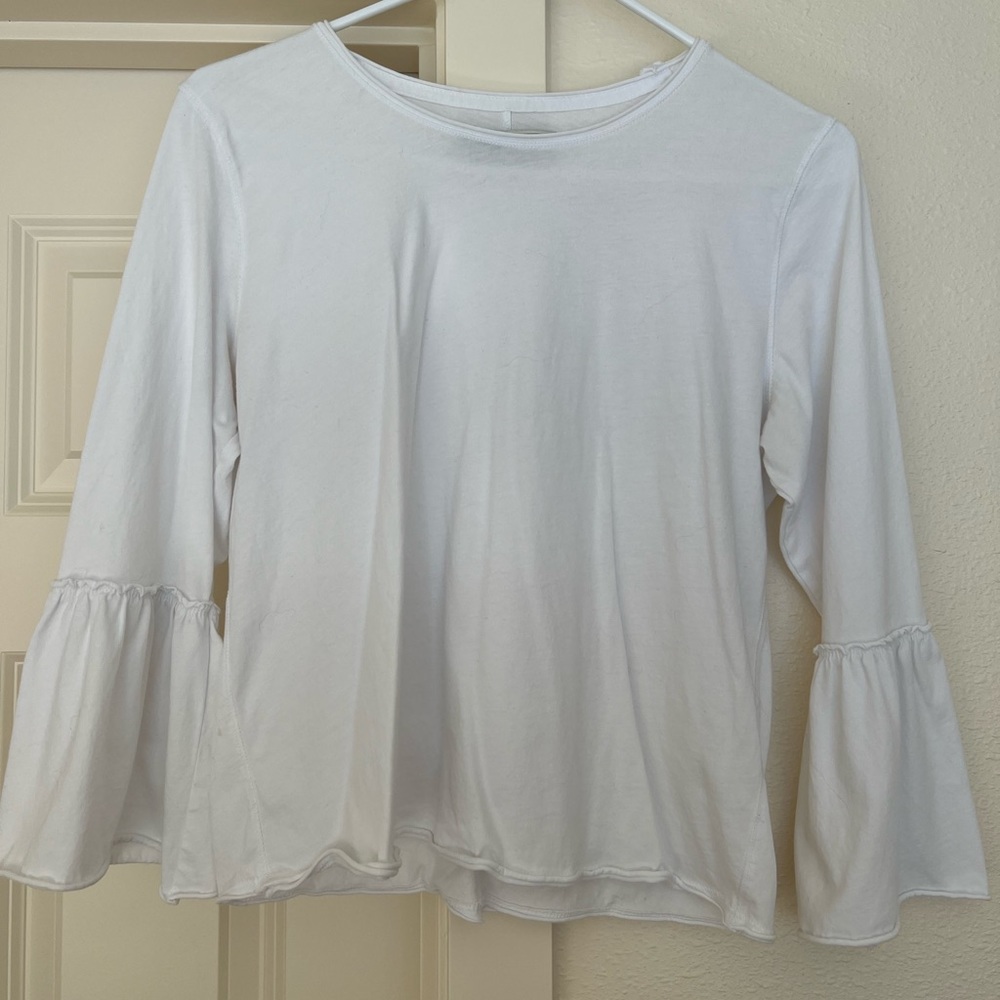 Abercrombie and Fitch flare long sleeve white t-shirt